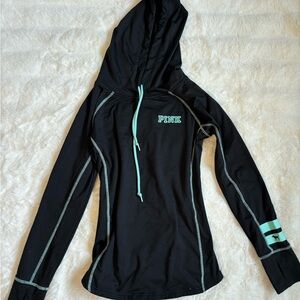 PINK Victoria's Secret Black Long Sleeve Fitted Hoodie